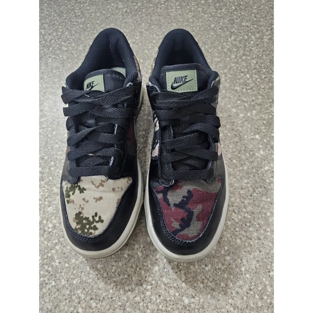 Nike Dunk Low Crazy Camo Green Size 4y Multi-Camo Black Sail DH0957-001 SE